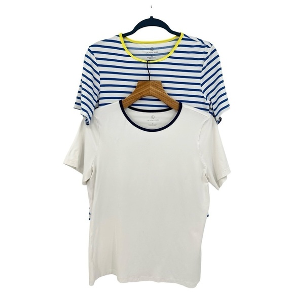 Lands’ End Two Swim Shirt UPF Protection RashGuard Nautical Size M - Picture 2 of 8
